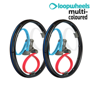 Loopwheels Classic - Multi-Coloured Loops - Wheelchair Suspension Wheels  (pair)