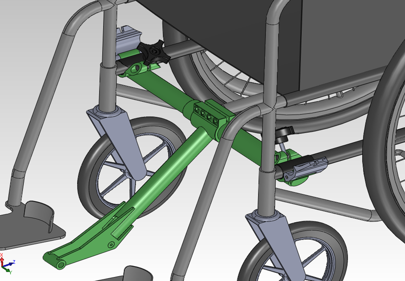 freewheel folding wheelchair adaptor fitted